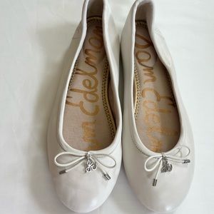 NWOT Sam Edelman Felicia White Leather Ballet Flats